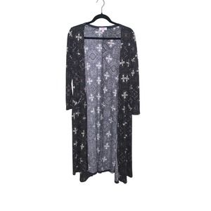 LuLaRoe, Women’s Duster Cardigan, Gray ,Graphic Tribalish Print,